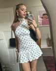 Elegant One-Shoulder Polka Dot Bodycon Mini Dress for Women ✨