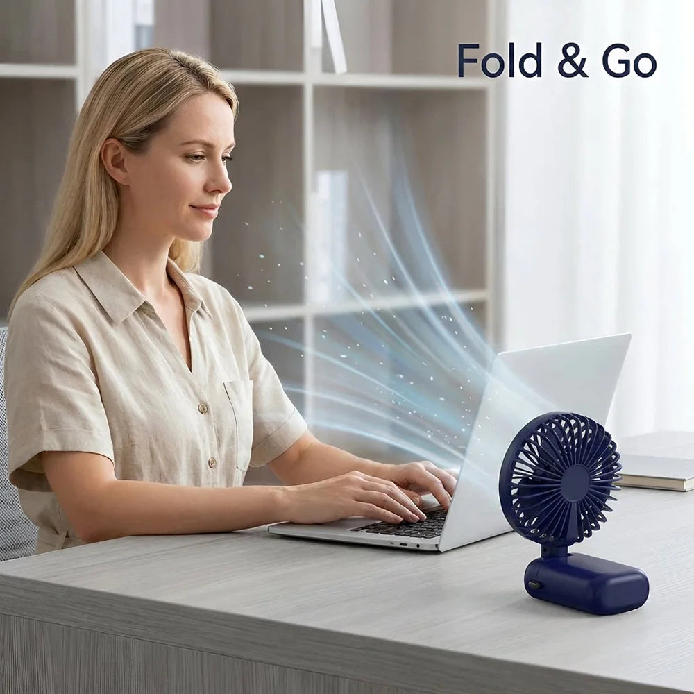 3-in-1 Smart Portable Fan – Quiet, Foldable &amp; LED Display