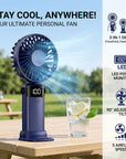 3-in-1 Smart Portable Fan – Quiet, Foldable & LED Display