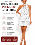 Elegant One-Shoulder Polka Dot Bodycon Mini Dress for Women ✨