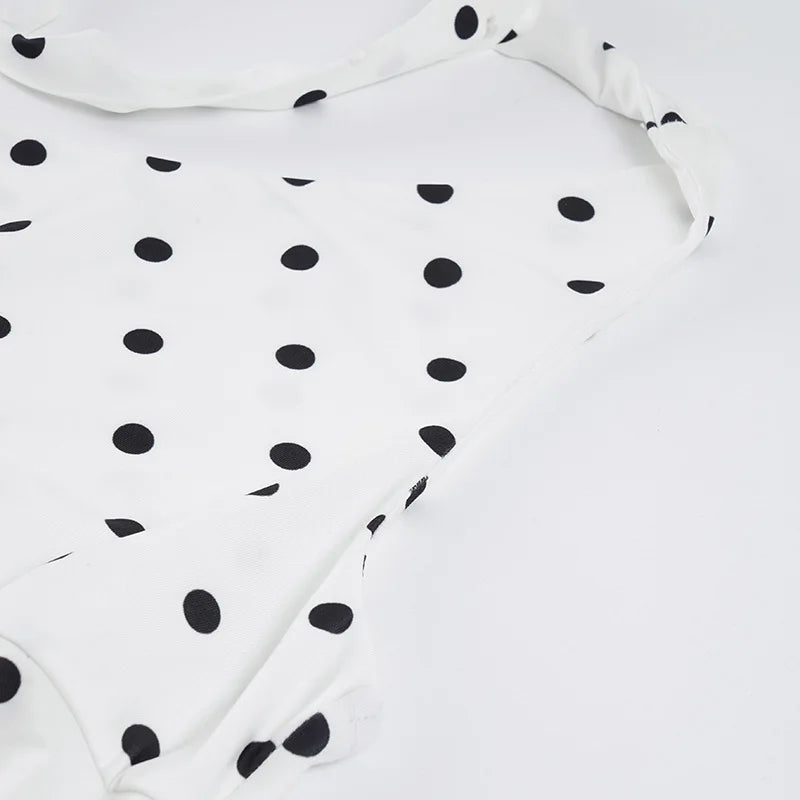 Elegant One-Shoulder Polka Dot Bodycon Mini Dress for Women ✨