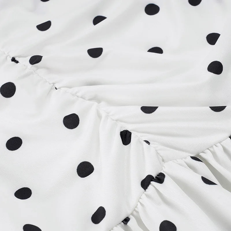 Elegant One-Shoulder Polka Dot Bodycon Mini Dress for Women ✨